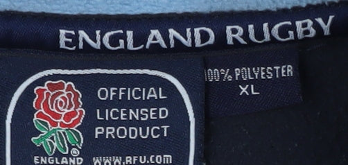 England Rugby Men's XL Black Fleece 1/2 Zip Sweatshirt