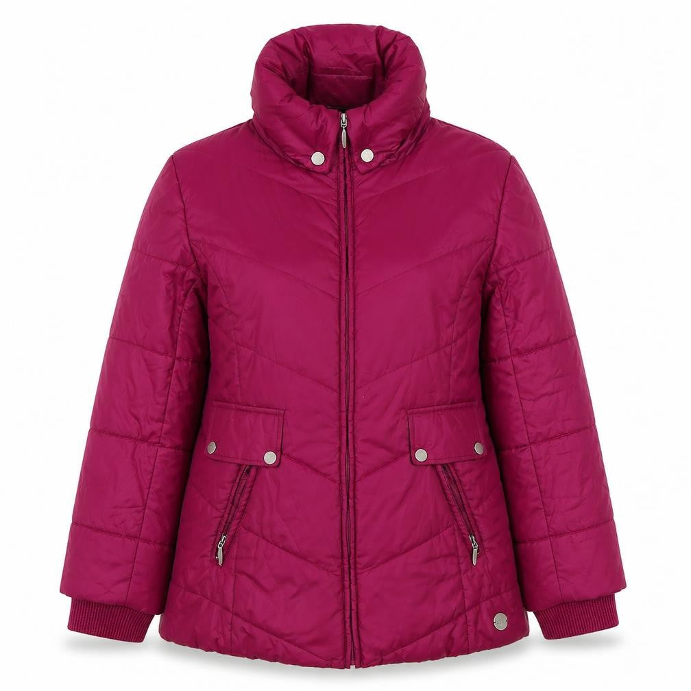 Front view of Cavita Women's Red Puffer Jacket, size 8, Casual