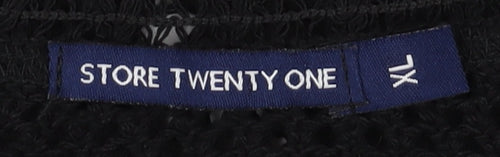 Store Twenty One Women's Black XL Crochet Vest