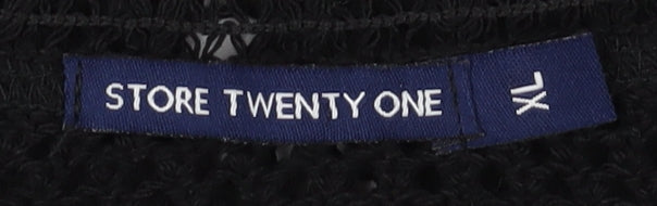 Store Twenty One Women's Black XL Crochet Vest