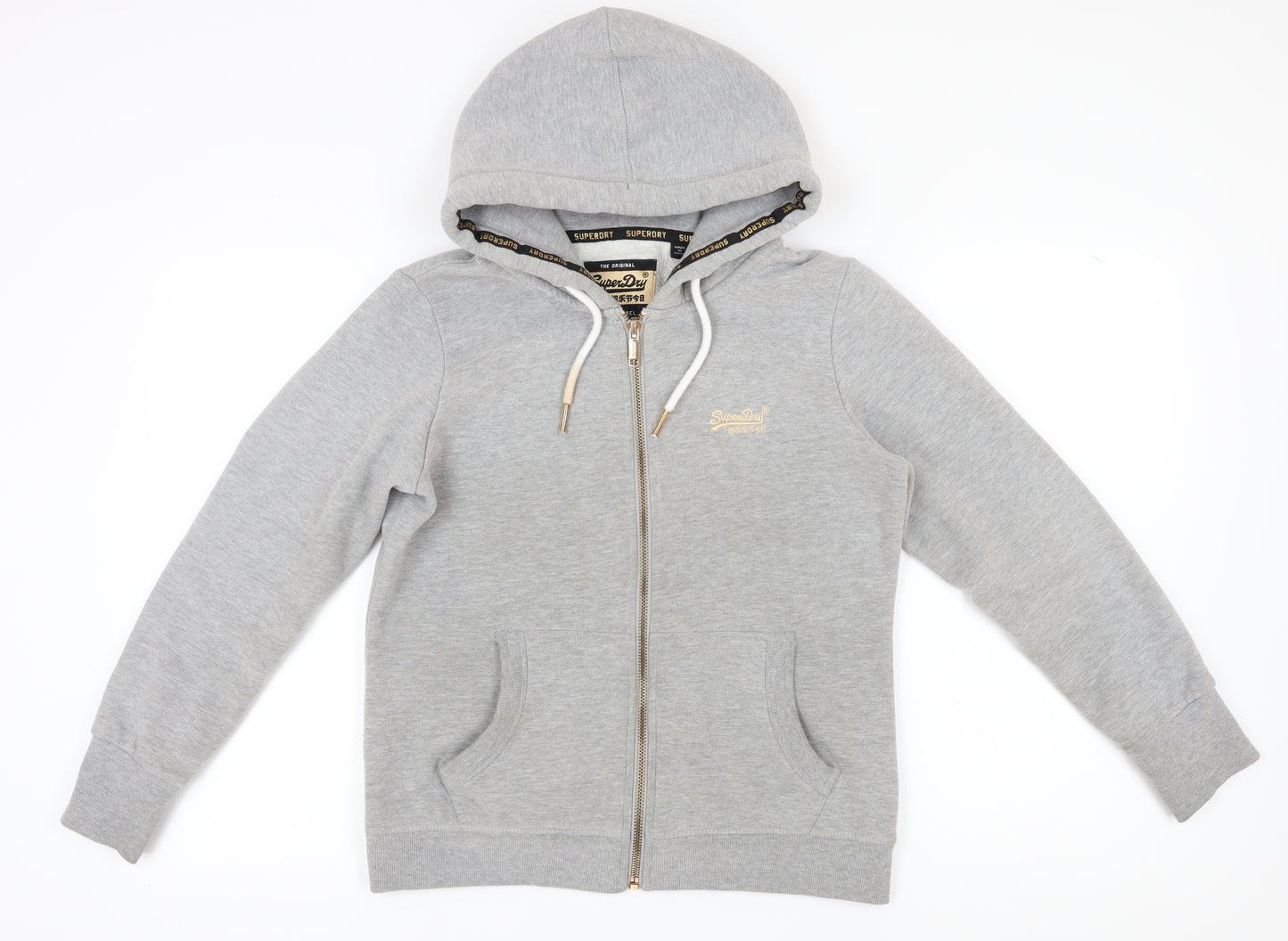 Superdry Women's Grey Full Zip Hoodie, Size 14
