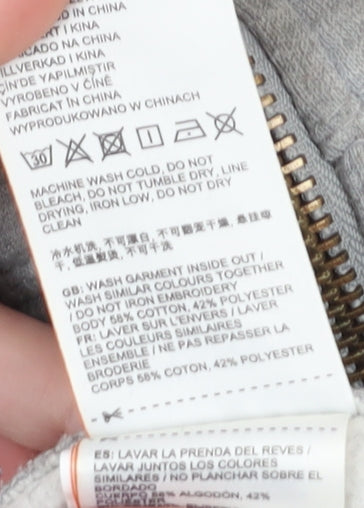 Superdry Women's Grey Full Zip Hoodie, Size 14