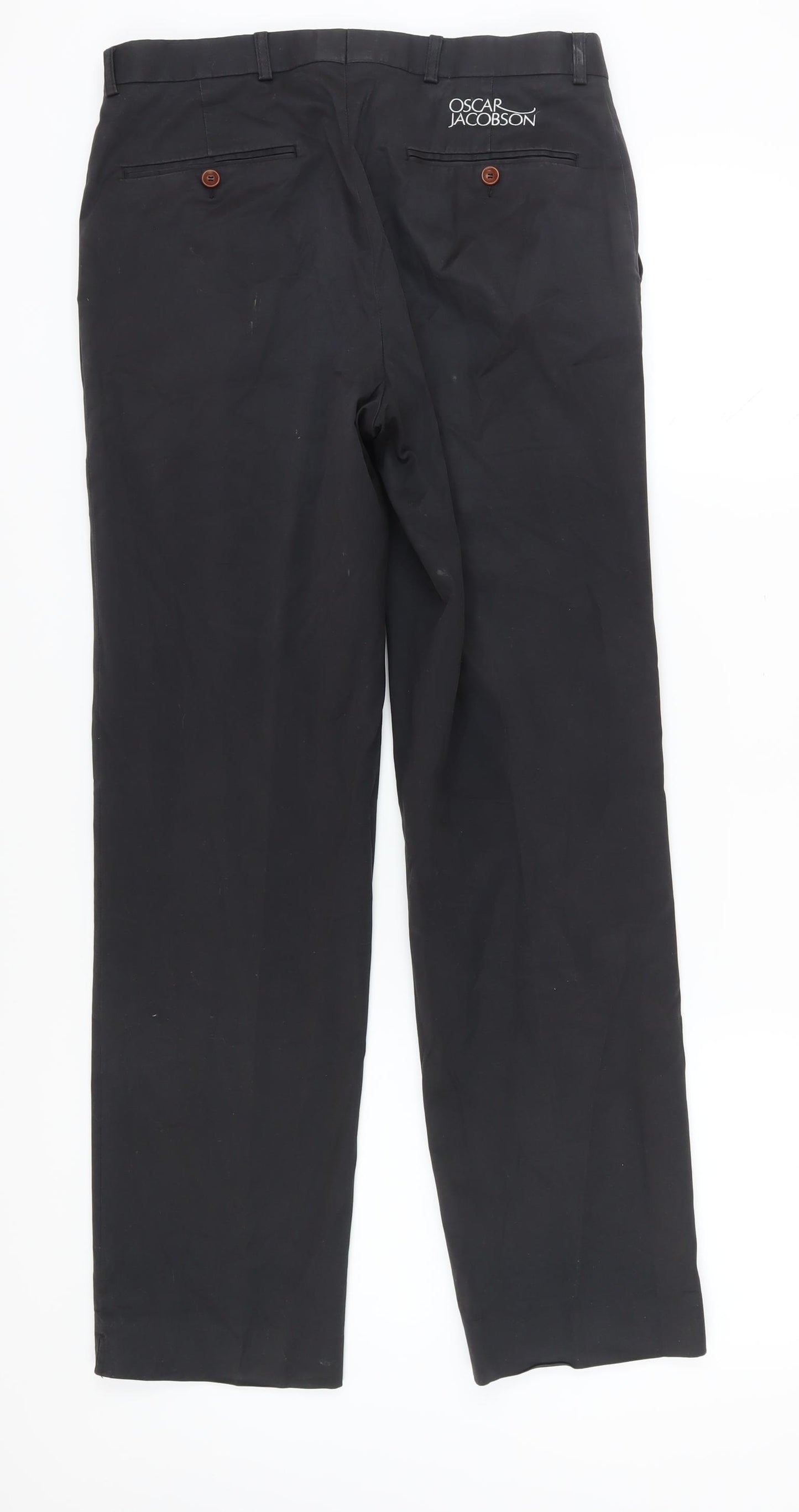 Oscar Jacobson Men's Black Trousers Size 32/31