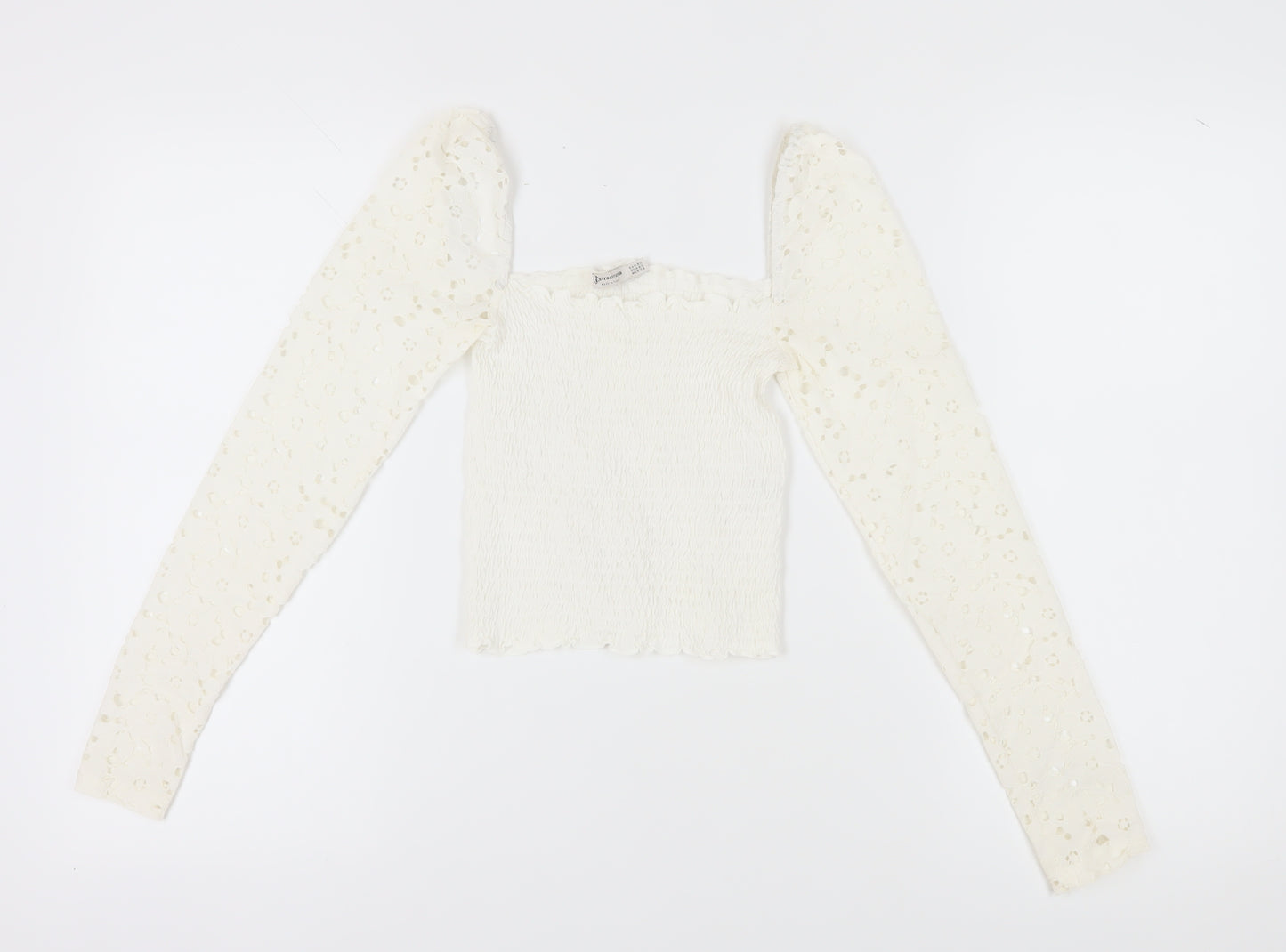 Stradivarius Women White 2XS Cropped Blouse