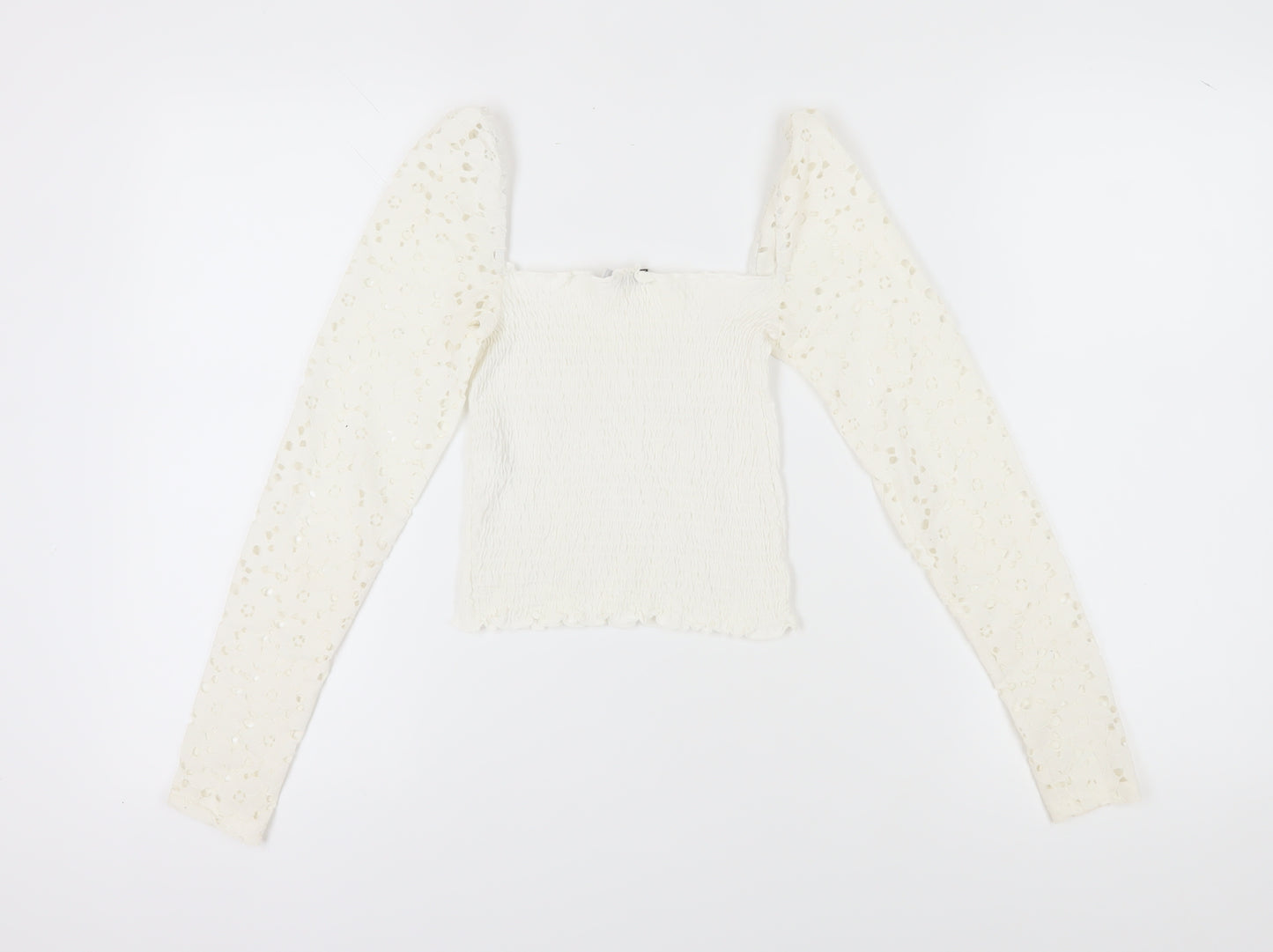 Stradivarius Women White 2XS Cropped Blouse