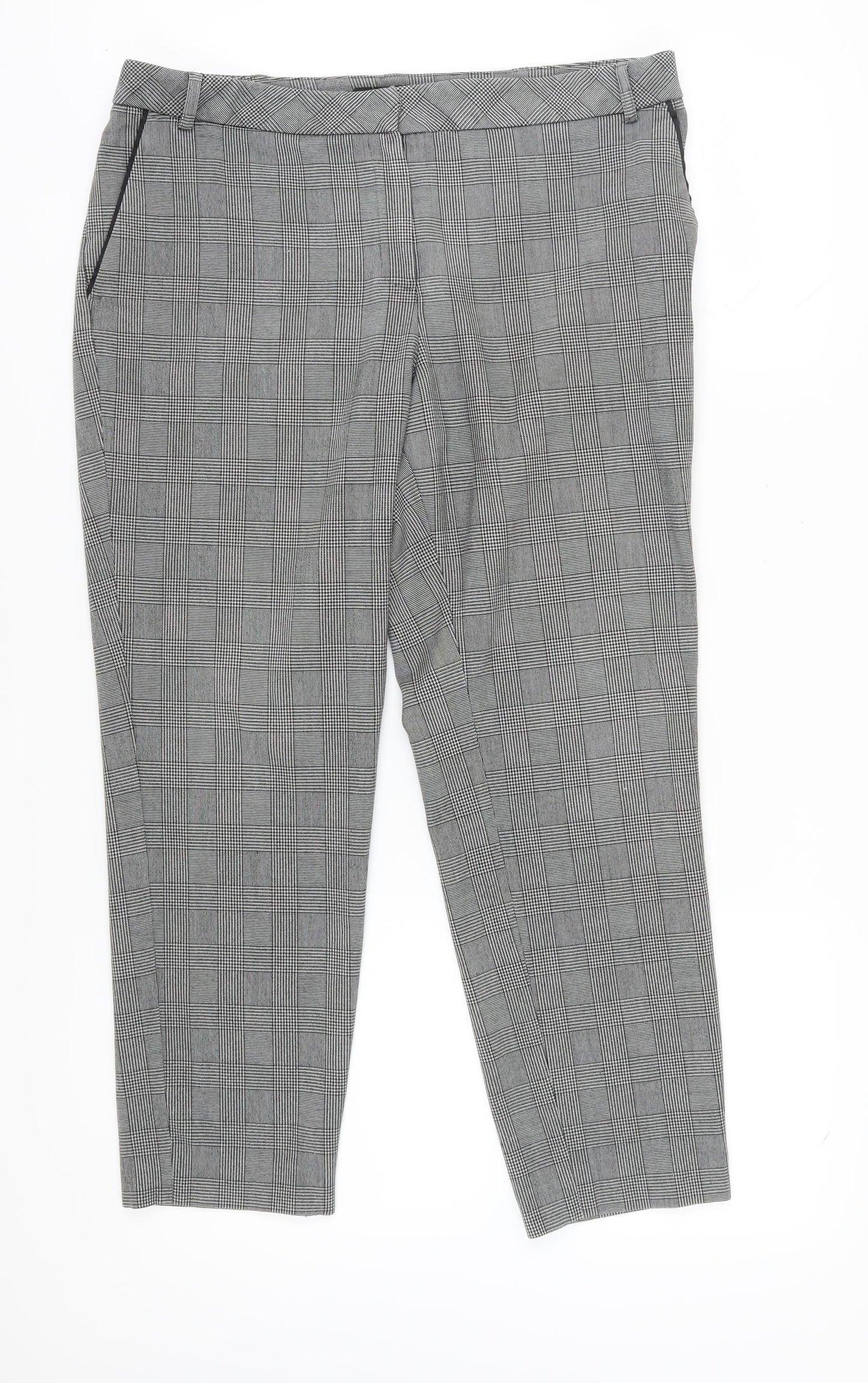 Next Women's Grey Check Trousers Size 14