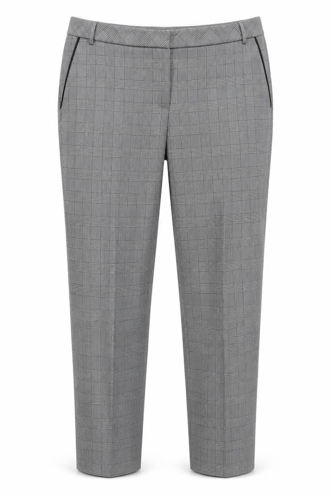 Front view of Next Women's Grey Check Trousers, size 14