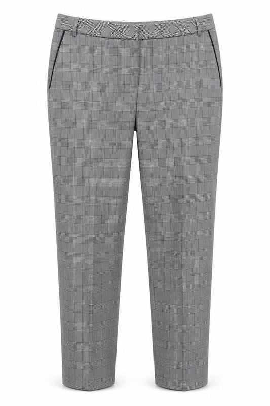 Front view of Next Women's Grey Check Trousers, size 14