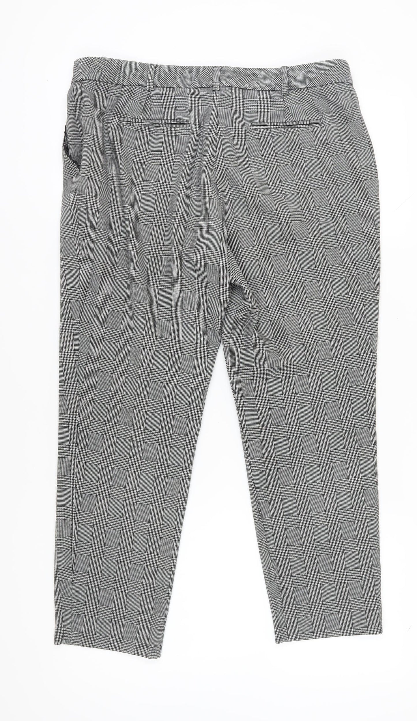 Next Women's Grey Check Trousers Size 14