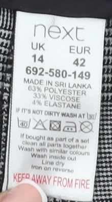 Next Women's Grey Check Trousers Size 14