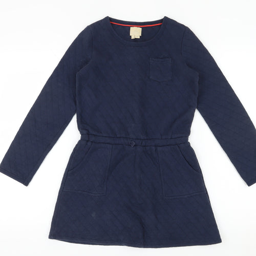 Boden Girls' Blue Long Sleeve Quilted Dress 11-12 Years