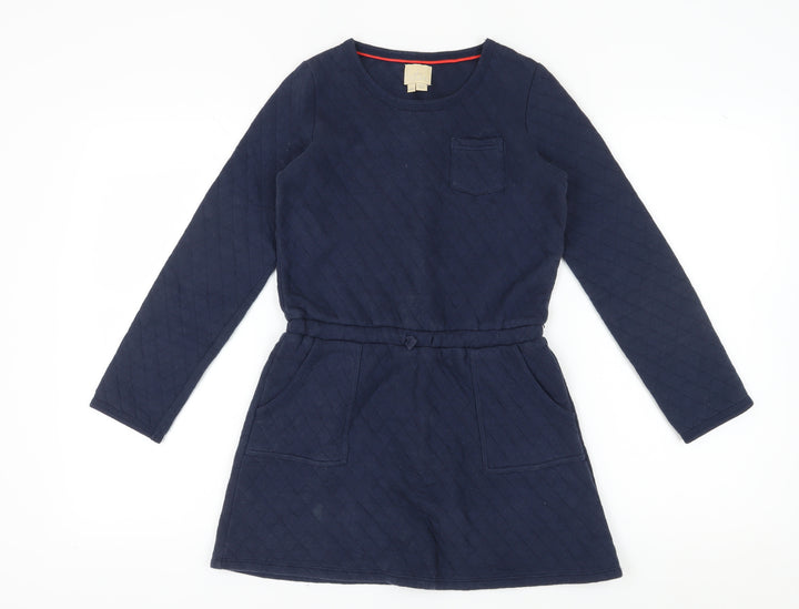 Boden Girls' Blue Long Sleeve Quilted Dress 11-12 Years