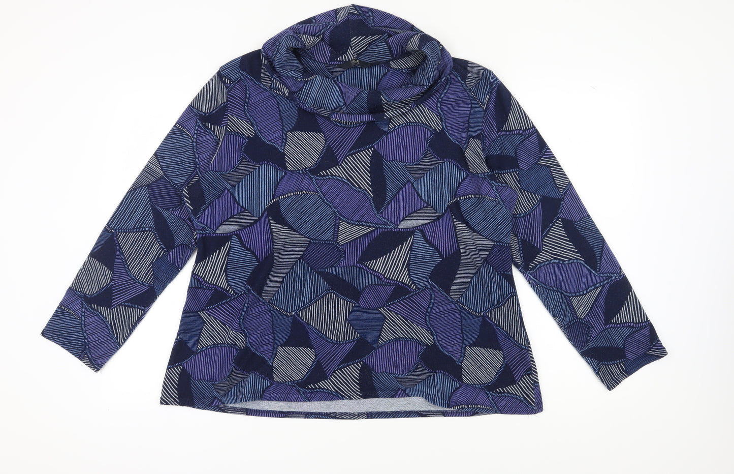 Isle Collection Women's Blue Cowl Neck Top, Size 22