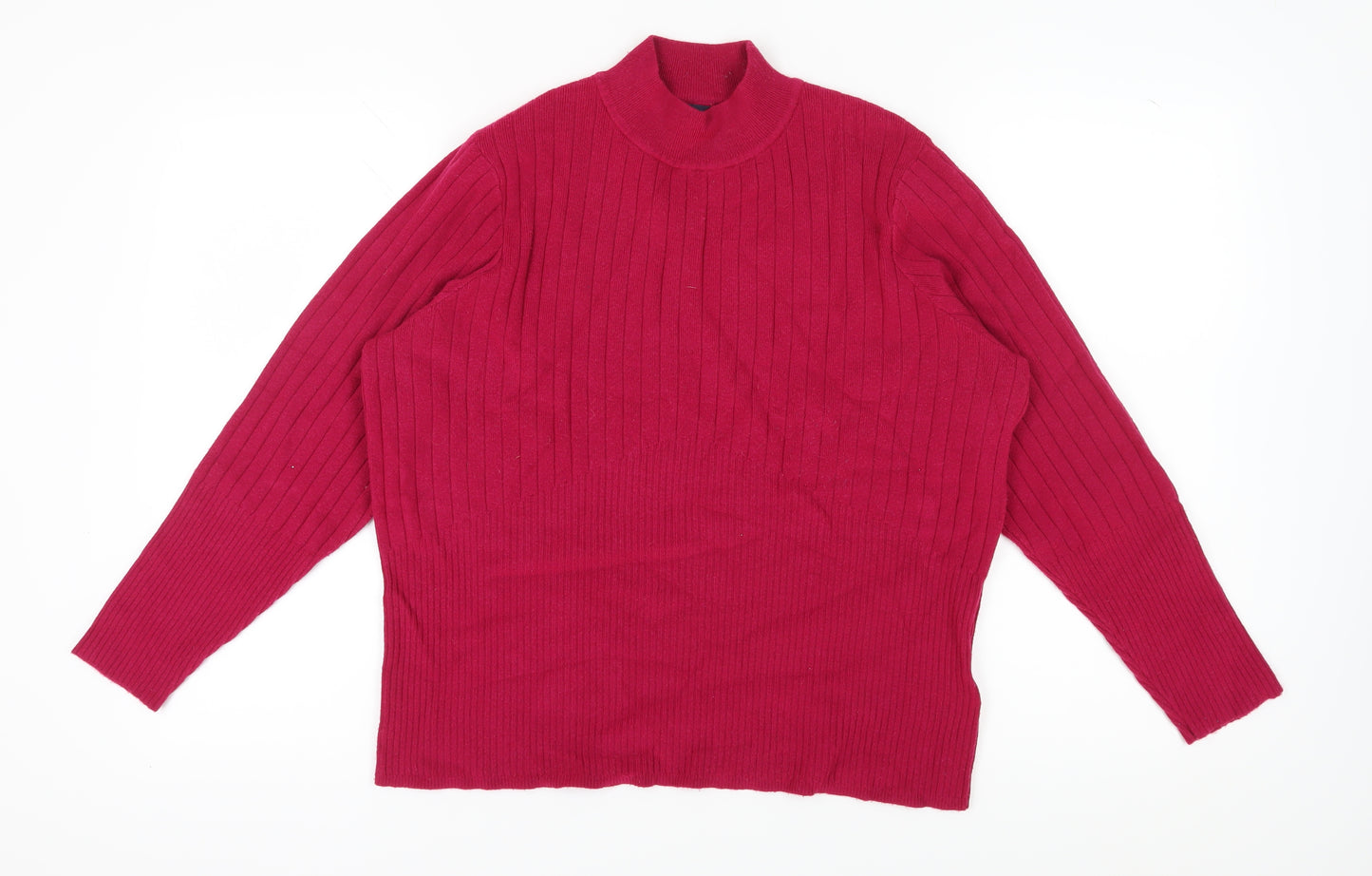 Marks and Spencer Women's Red Mock Neck Pullover Jumper, Size 22