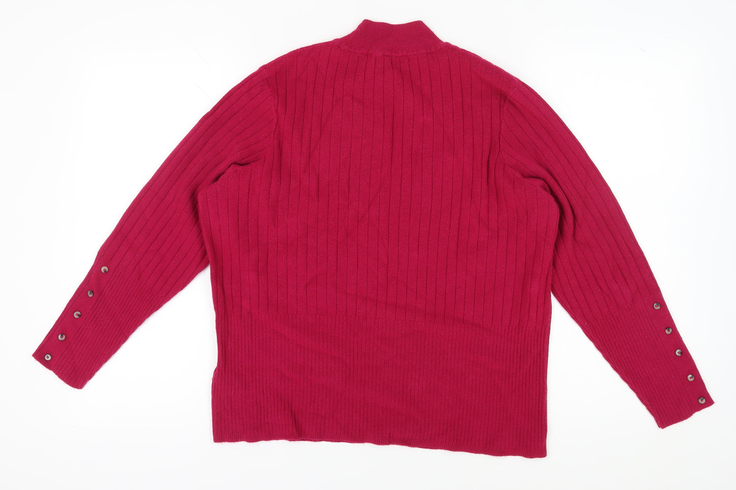 Marks and Spencer Women's Red Mock Neck Pullover Jumper, Size 22