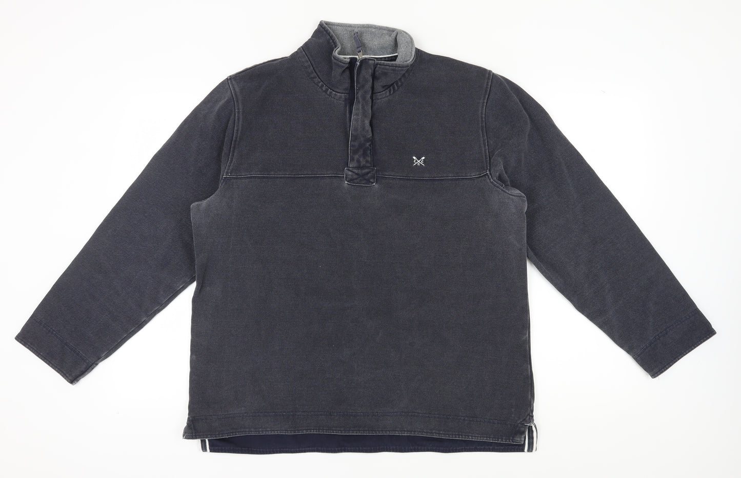 Crew Clothing Company Men's Grey XL Henley Sweatshirt