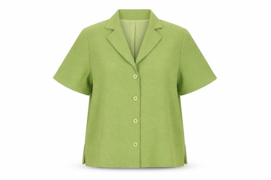 Front view of ELVI Women's Green Blazer, size 18, Casual Lined