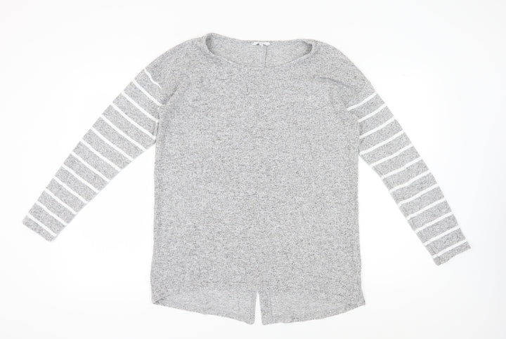 Next Women's Grey Striped Long Sleeve Blouse UK 14