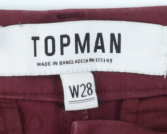 Topman Men's Red Chino Shorts Size 28