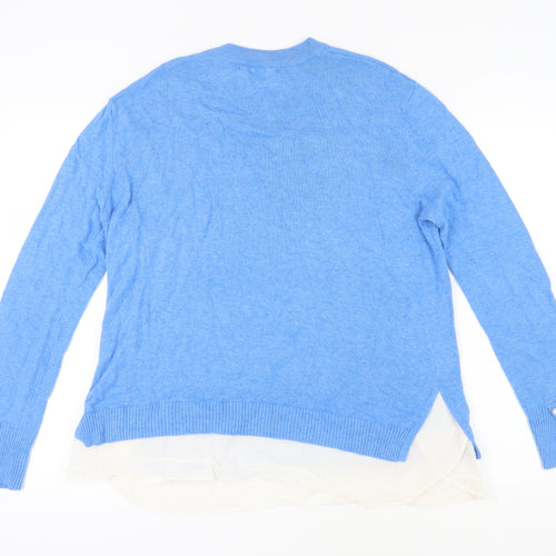 Sfera Women's Blue Crew Neck Pullover Jumper Size 14