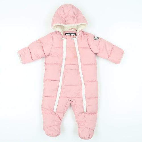 DKNY Pink Unisex Baby Snowsuit 6-9 Months