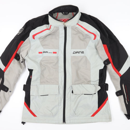Dane Men's Motorcycle Jacket - Grey, Black, Red - Size 54