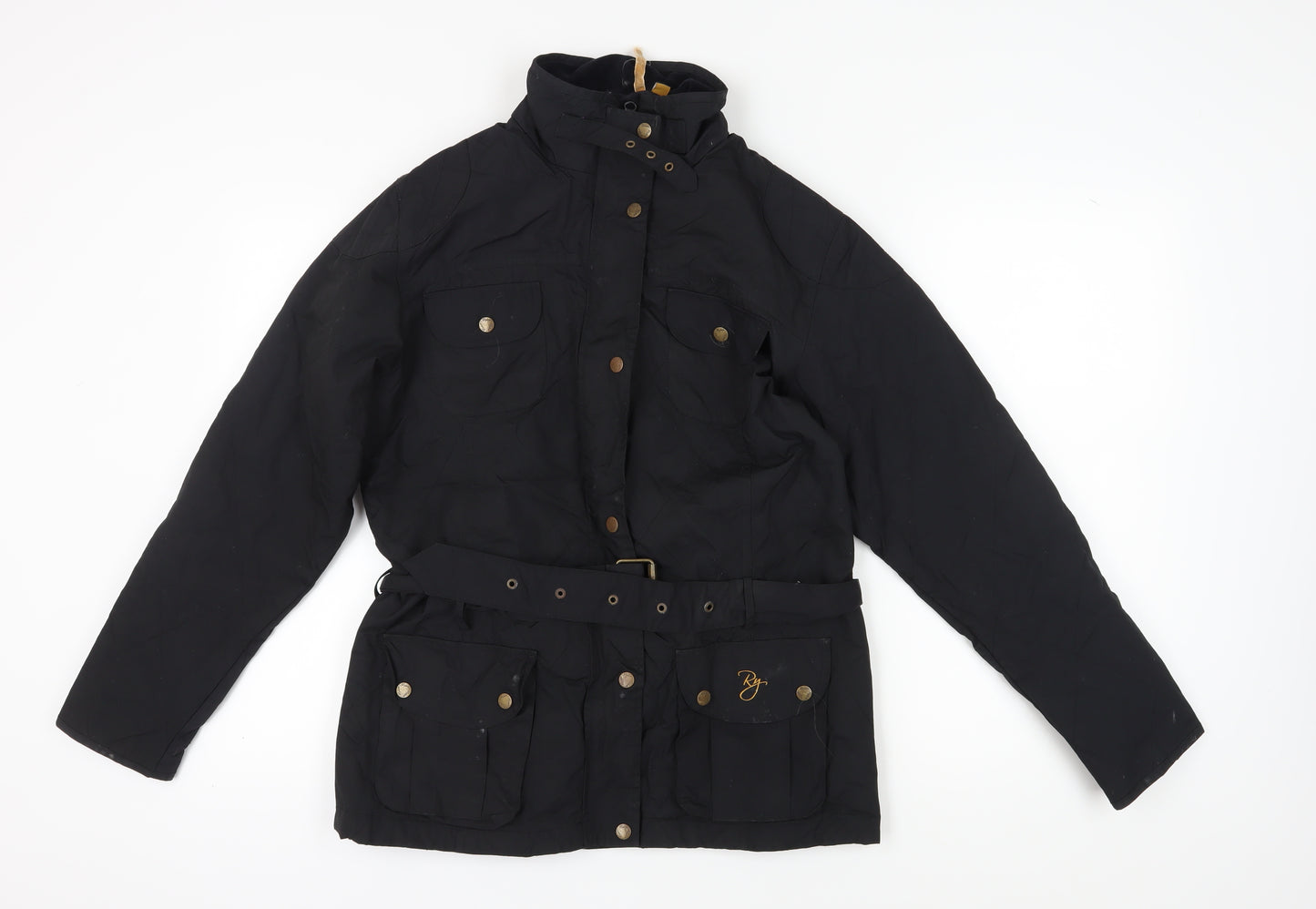 Rydale Women's Black Biker Jacket XL Belted