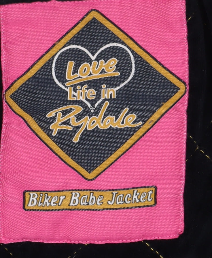 Rydale Women's Black Biker Jacket XL Belted