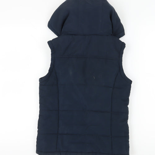 Blonde + Blonde Women's Blue Hooded Puffer Vest