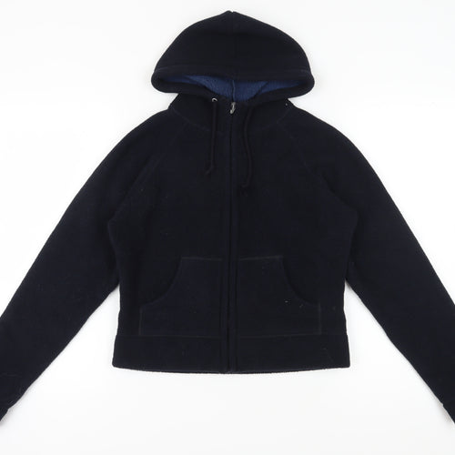 Marks and Spencer Women's Blue Hooded Fleece Jacket Size 10