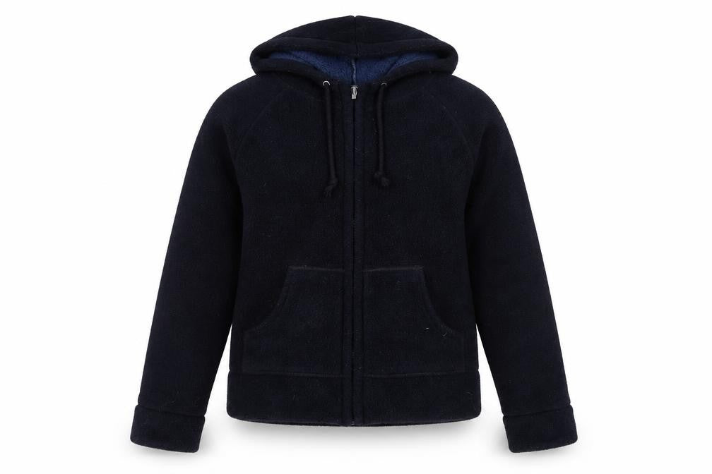 Front view of Marks & Spencer Women's Blue Hooded Fleece Jacket, size 10