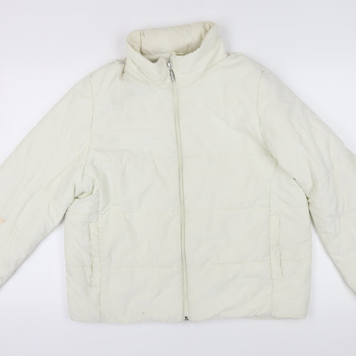 Marks and Spencer Women White Puffer Jacket Size 16