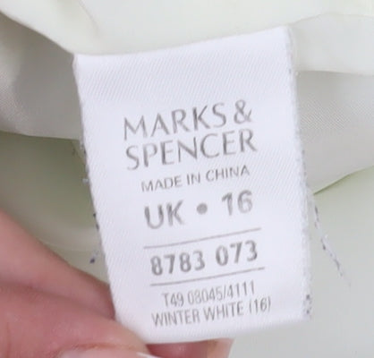 Marks and Spencer Women White Puffer Jacket Size 16