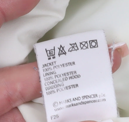 Marks and Spencer Women White Puffer Jacket Size 16