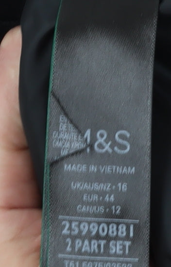 Marks and Spencer Women's Black Size 16 Hooded Puffer Coat