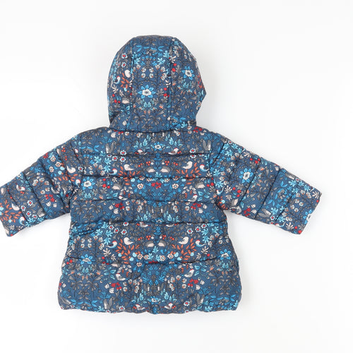 Next Unisex Baby Blue Floral Puffer Jacket 3-6 Months