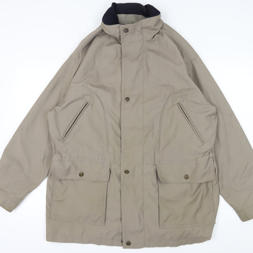 BHS Men's Beige Parka Jacket - Large Casual