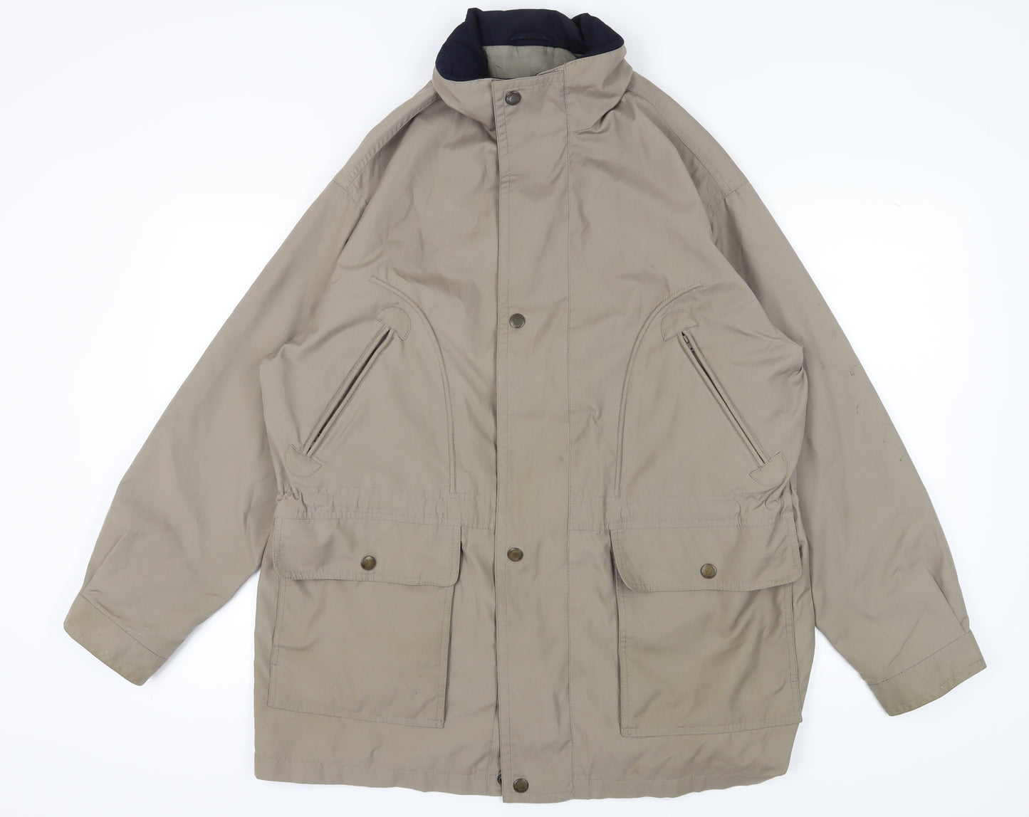 BHS Men's Beige Parka Jacket - Large Casual