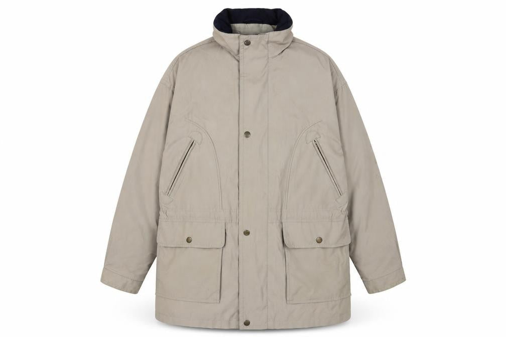 BHS Men's Beige Parka Jacket - Large Casual