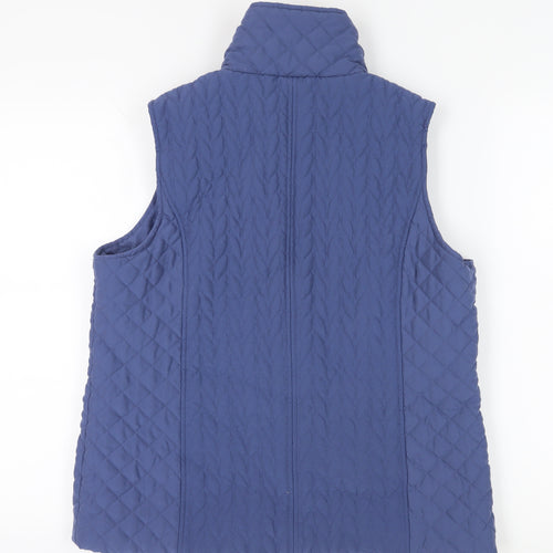 TIGI Women's Blue Quilted Waistcoat M Casual Spring
