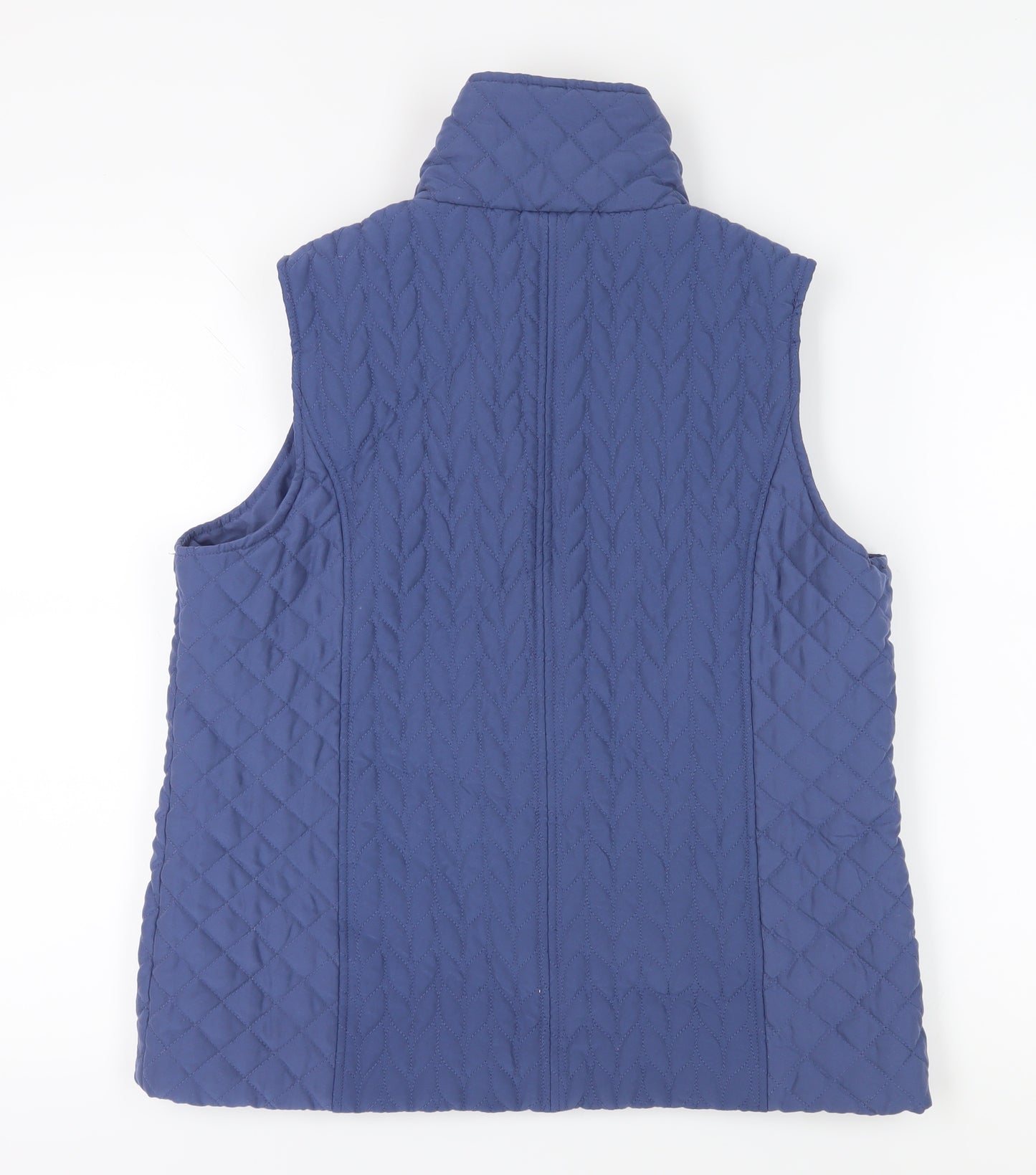 TIGI Women's Blue Quilted Waistcoat M Casual Spring
