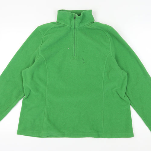 Lands' End Women's Green XL Fleece Pullover Sweatshirt