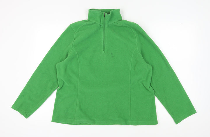 Lands' End Women's Green XL Fleece Pullover Sweatshirt
