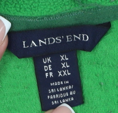 Lands' End Women's Green XL Fleece Pullover Sweatshirt