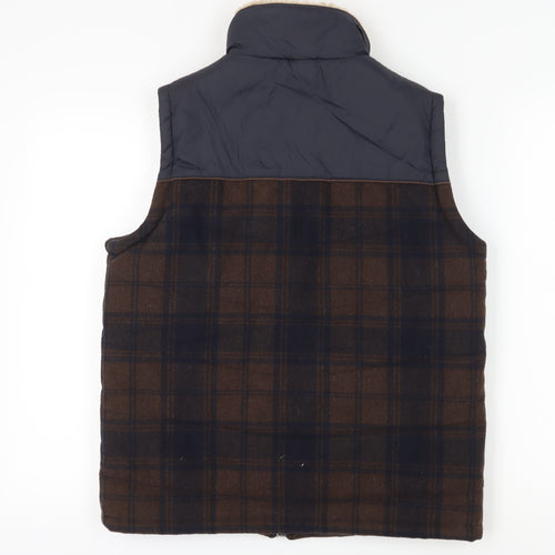 Penguin Men's Brown Plaid Puffer Waistcoat M