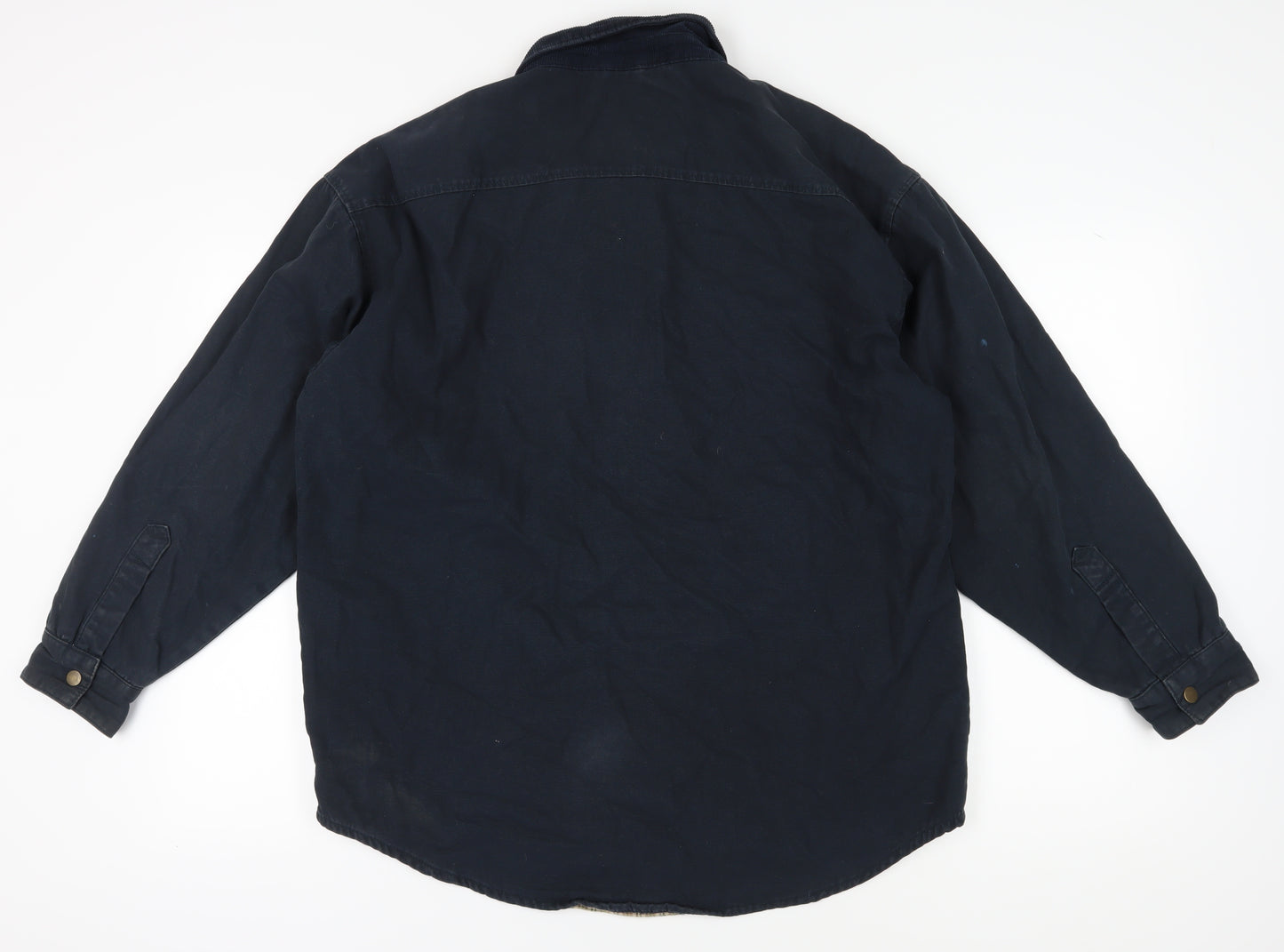 Zara Men's Blue Cotton Jacket L - Casual Mid-Length Style