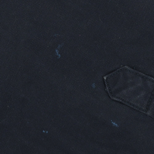 Zara Men's Blue Cotton Jacket L - Casual Mid-Length Style