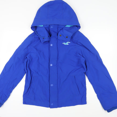 Hollister Blue Men's Hooded Jacket L Casual