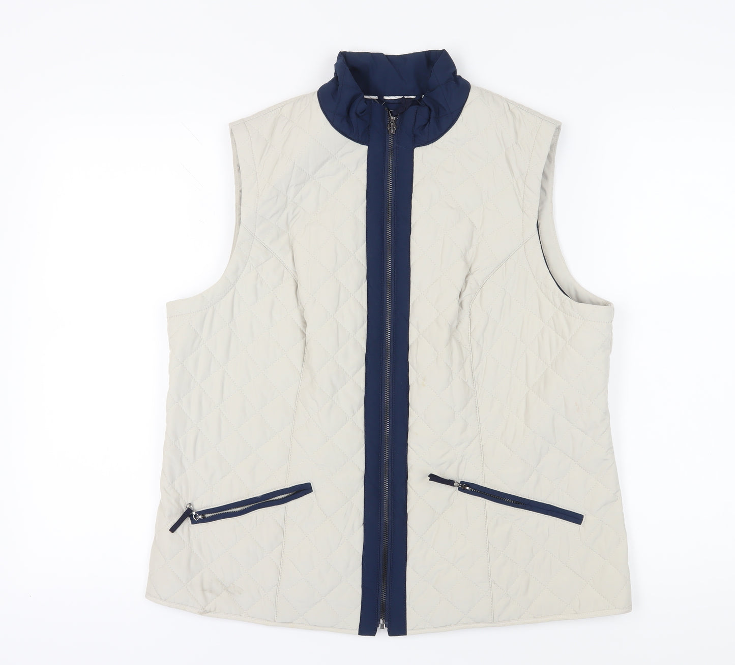 Marks and Spencer Women's Beige Quilted Waistcoat, Size 16