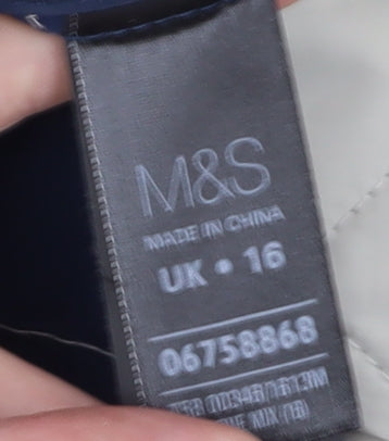 Marks and Spencer Women's Beige Quilted Waistcoat, Size 16